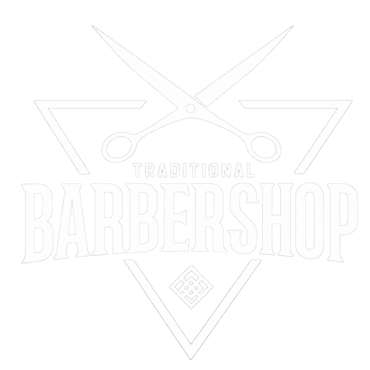 Traditional Barbershop emblem recreated from the storefront
